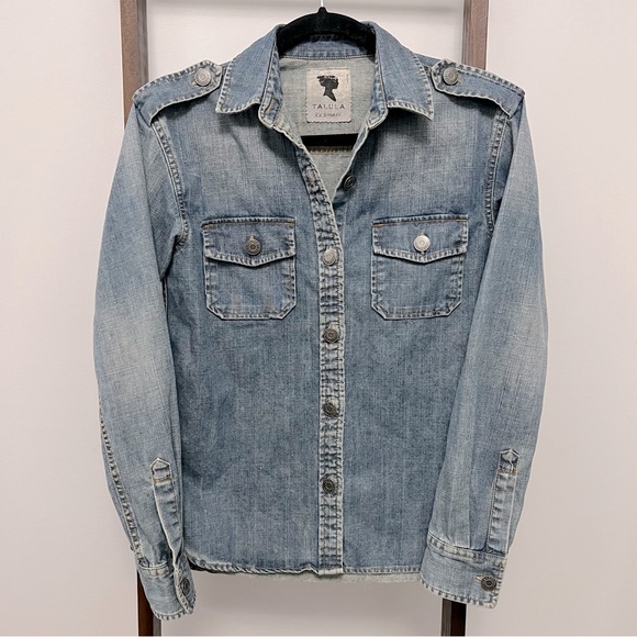 Talula Aritzia Denim Button Up Shirt Sz XXS - Picture 1 of 5